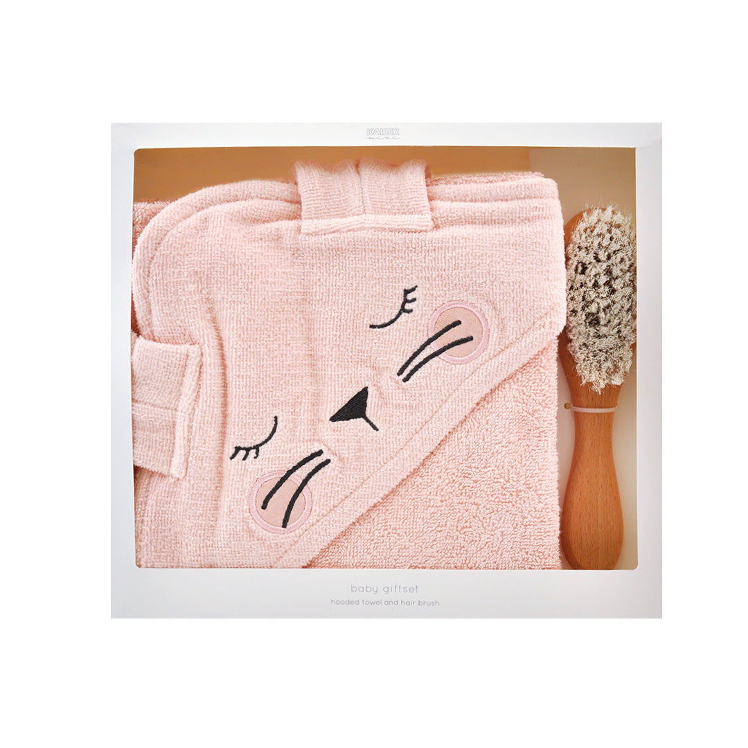 Hooded Towel & Brush Gift Set - Bunny